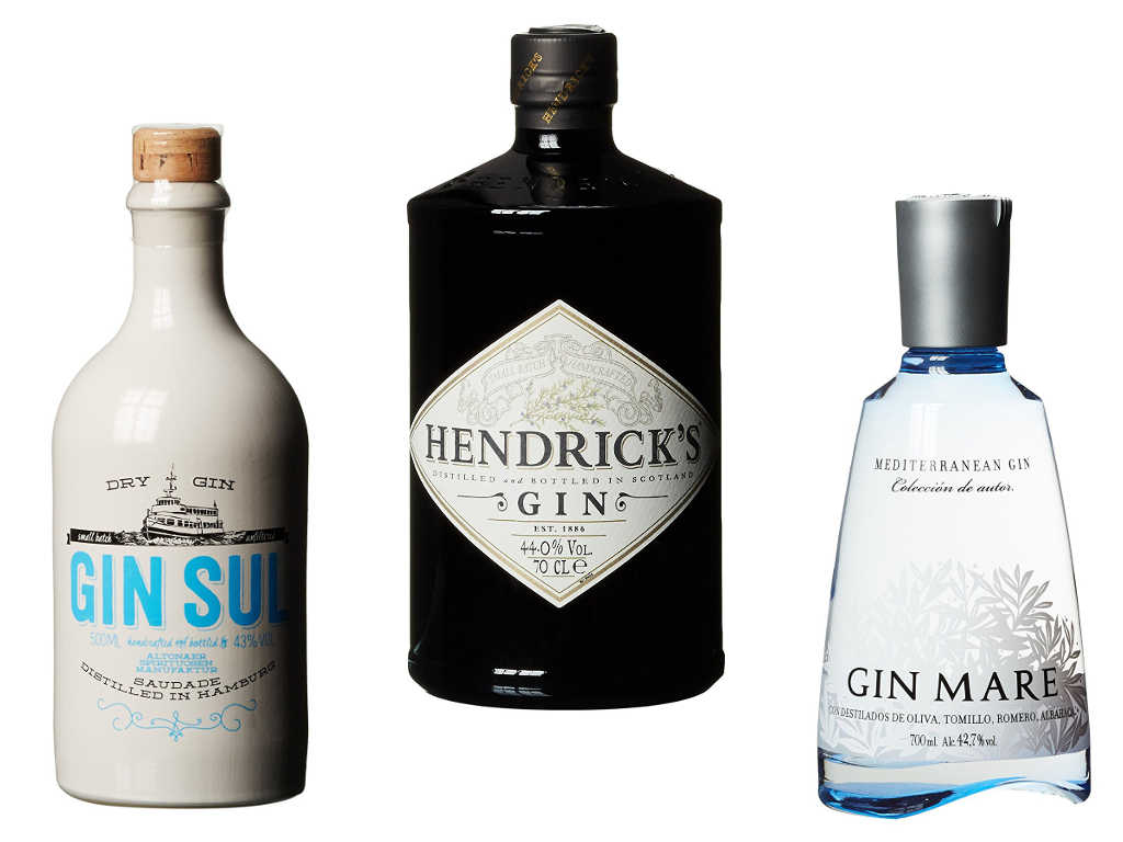 Beispiele für Dry Gin: Gin Sul, Hendriks & Gin Mare